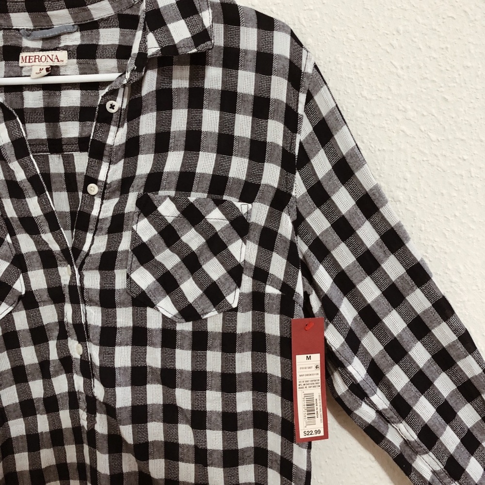 navy button down